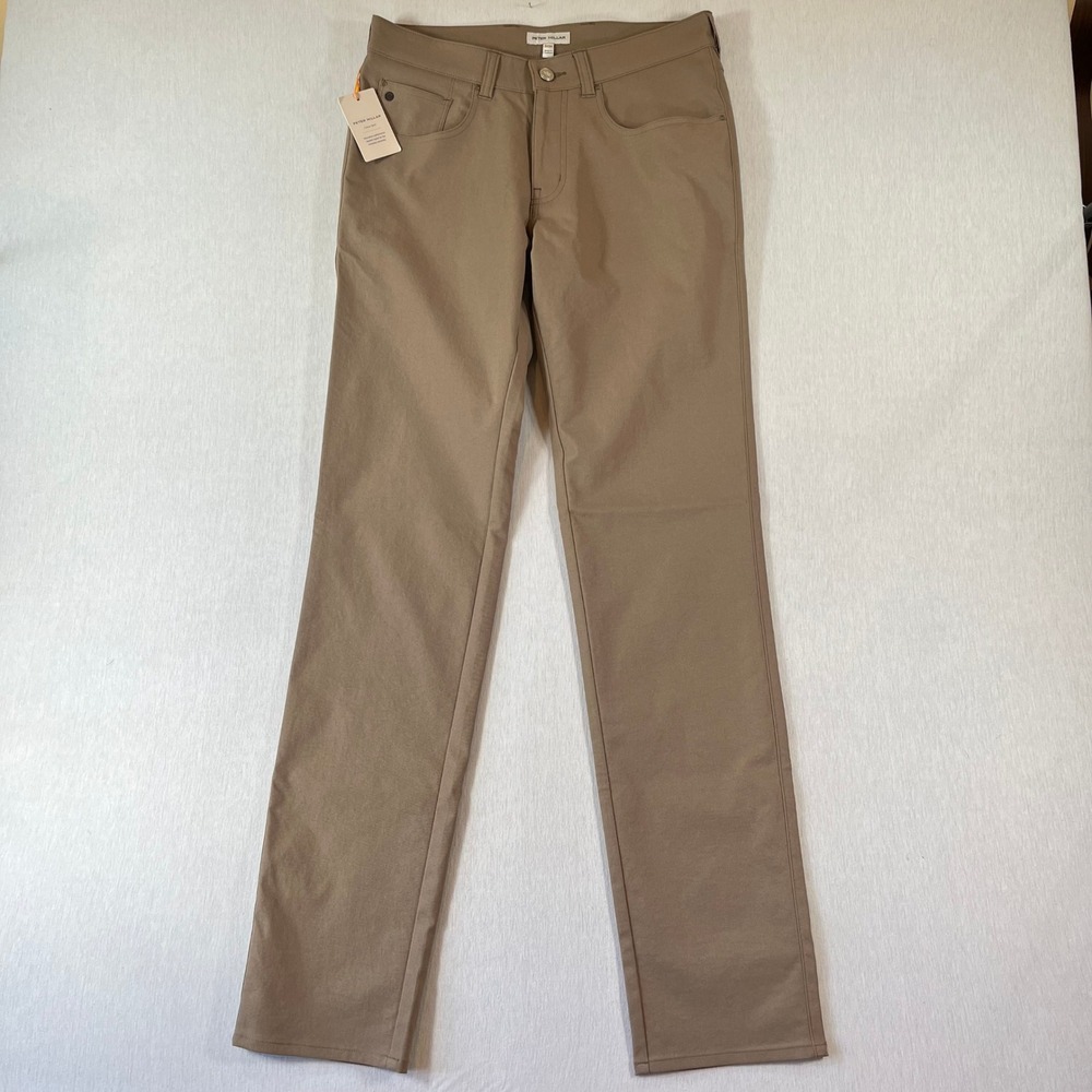 NEW Peter Millar Performance Pants Men 30x34 Crown Sport eb66 Classic Fit Brown